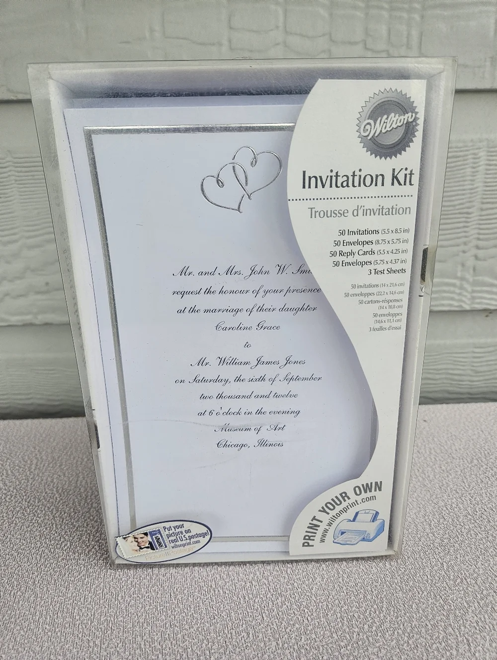 Wilton wedding invitation